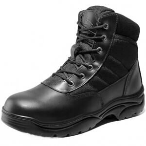 NEW NORTIV8 men's faux leather lace-up high top waterproof tactical boots in bla